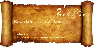 Rechtorisz Ákos névjegykártya