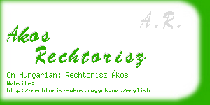 akos rechtorisz business card